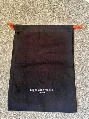 Royal Albartross  dust bag Black w/ orange Drawstring